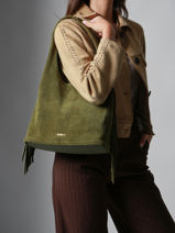 Shoulder Bag Country Etrier Green country ECOU154M-vue-porte