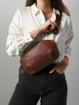 Large Leather Tradition Belt Bag Etrier Brown tradition ETRA022L-vue-porte
