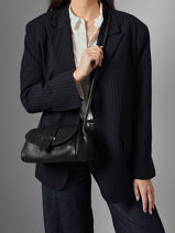 Sac Bandouli�re M Agnes Cuir Etrier Noir agnes EAGC205M-vue-porte